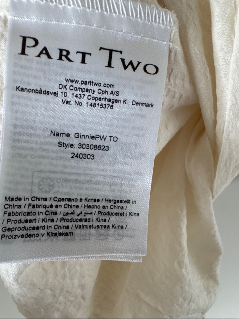 PART TWO TOFU GINNIE SLEEVELESS BLOUSE SIZE 38 - Picture 4 of 8